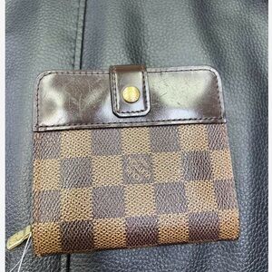Brown Checkered Wallet